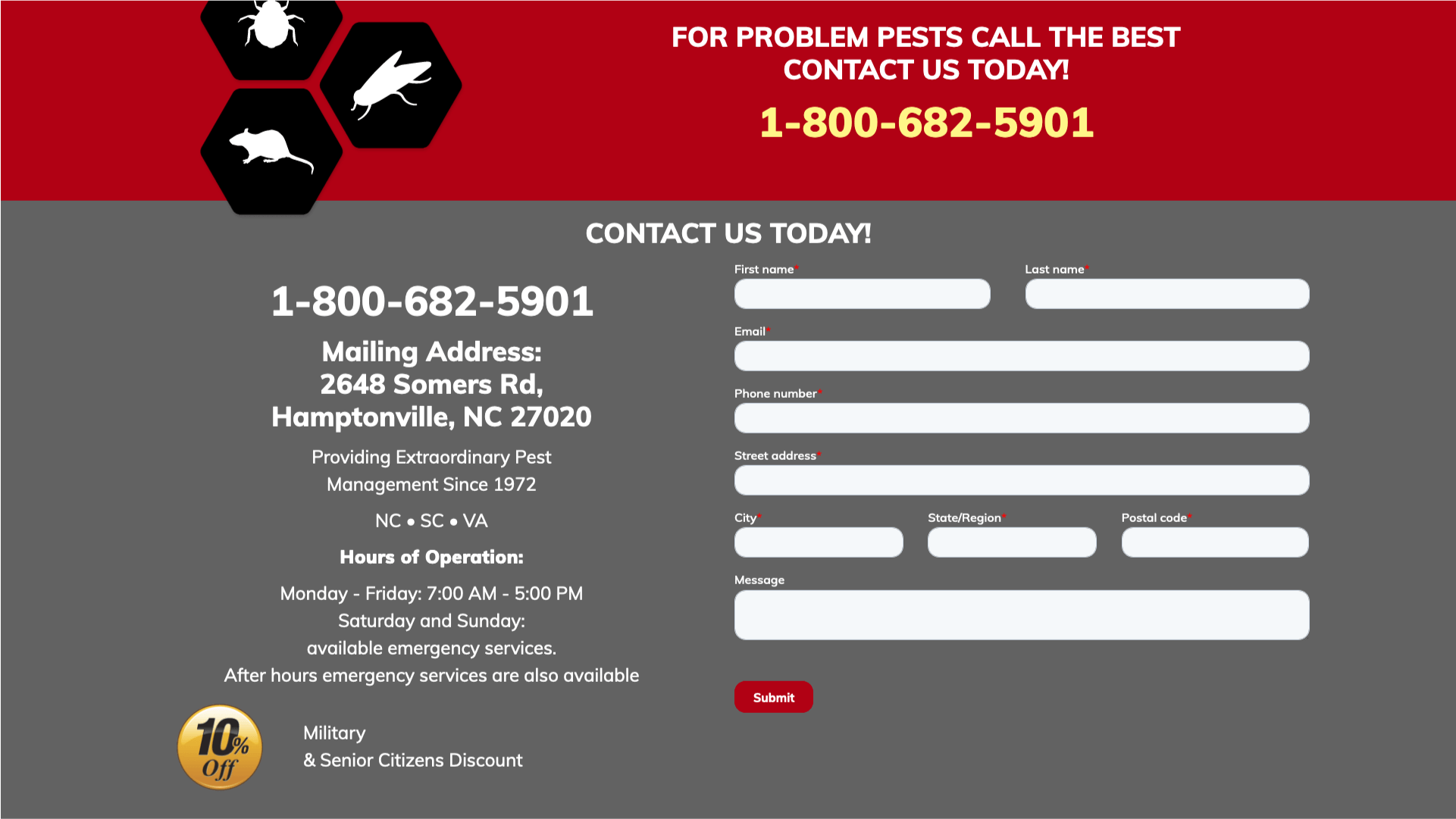 Your contact information has to be immediately accessible to site visitors
